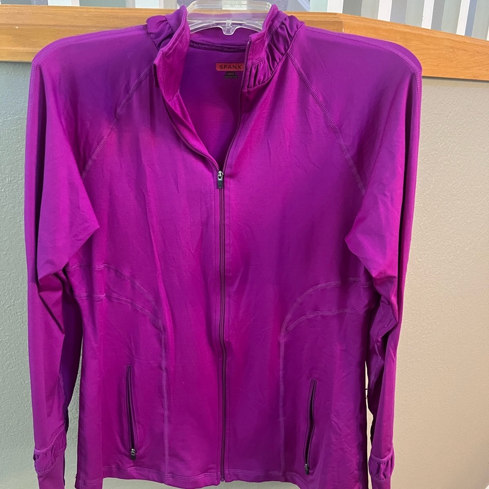 SPANX Long Sleeve Zip Up Athleisure Active Contour Jacket Size Large